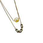 Butterfly Layered Crystal Gold Necklace