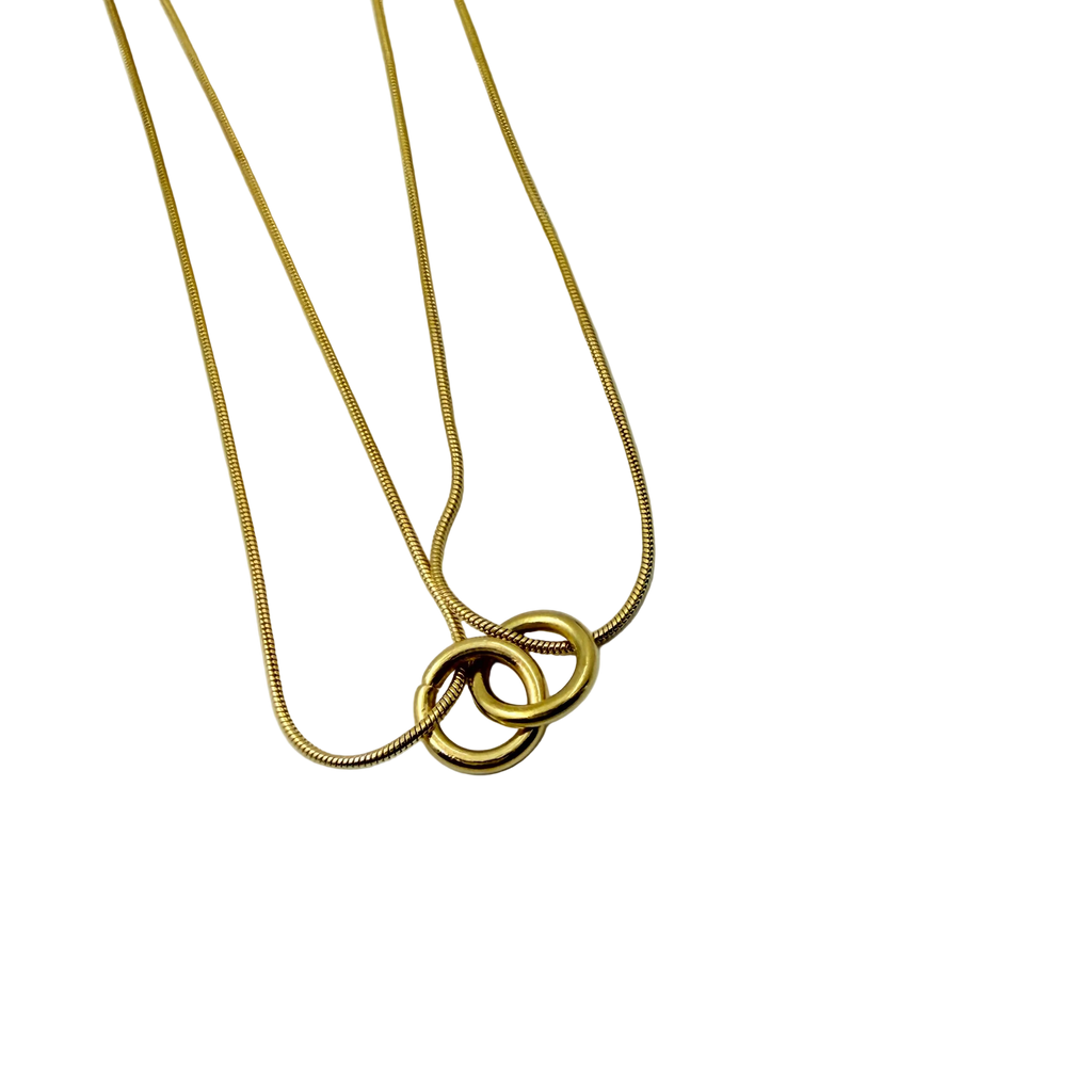 Interlocked Rings Gold Necklace