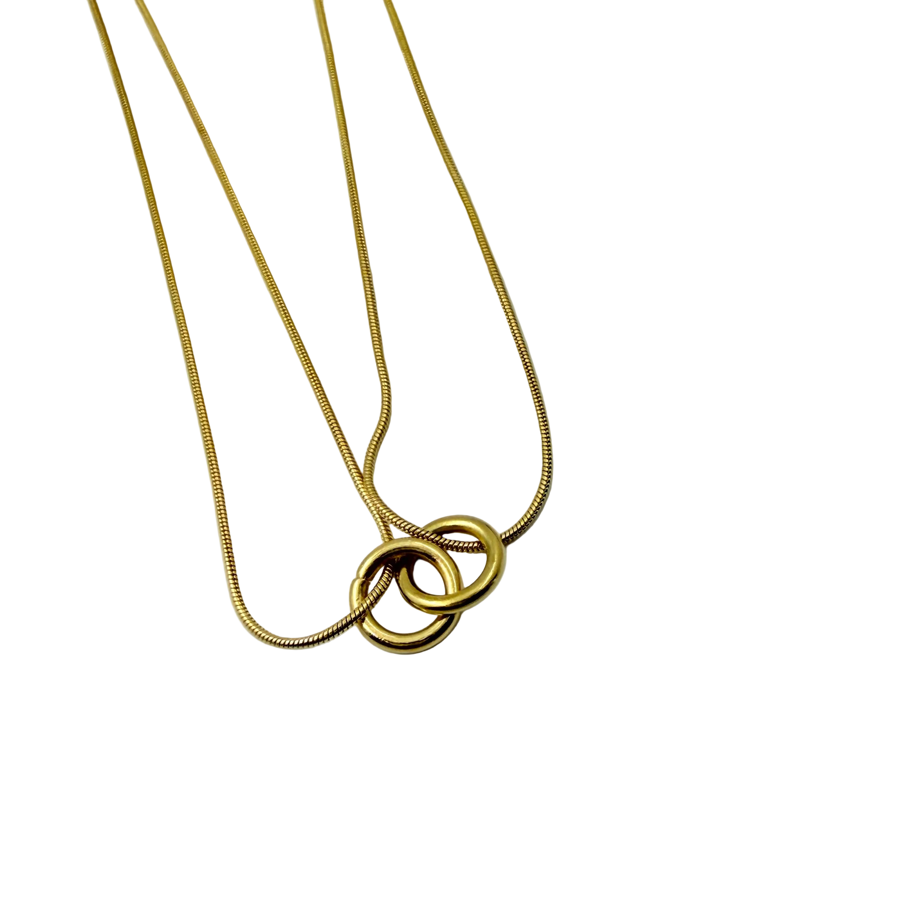 Interlocked Rings Gold Necklace