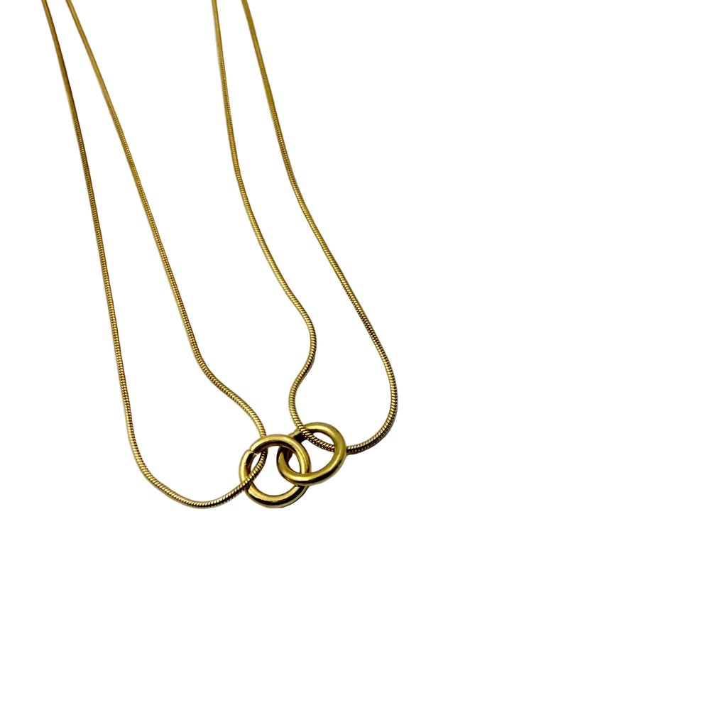 Interlocked Rings Gold Necklace