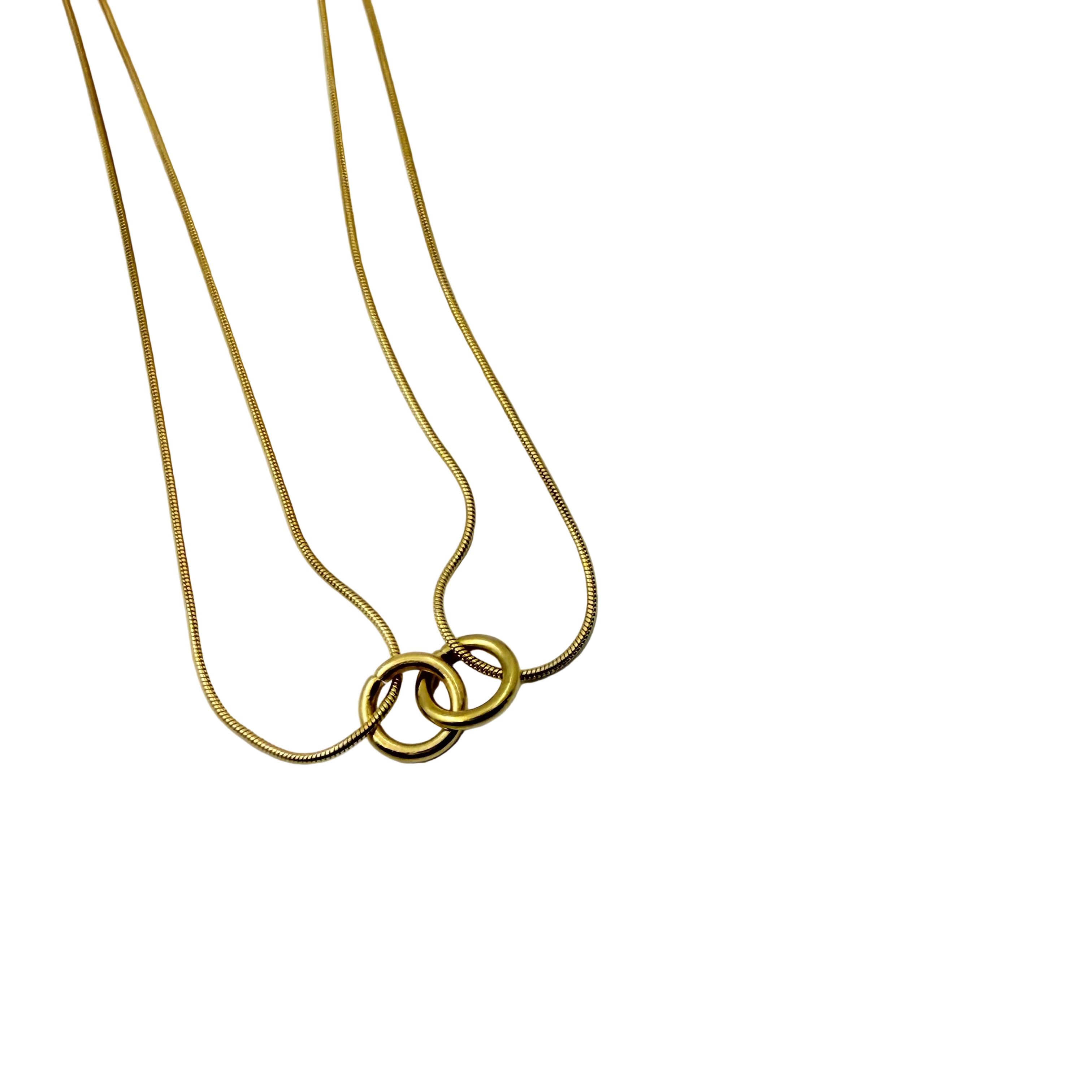 Interlocked Rings Gold Necklace