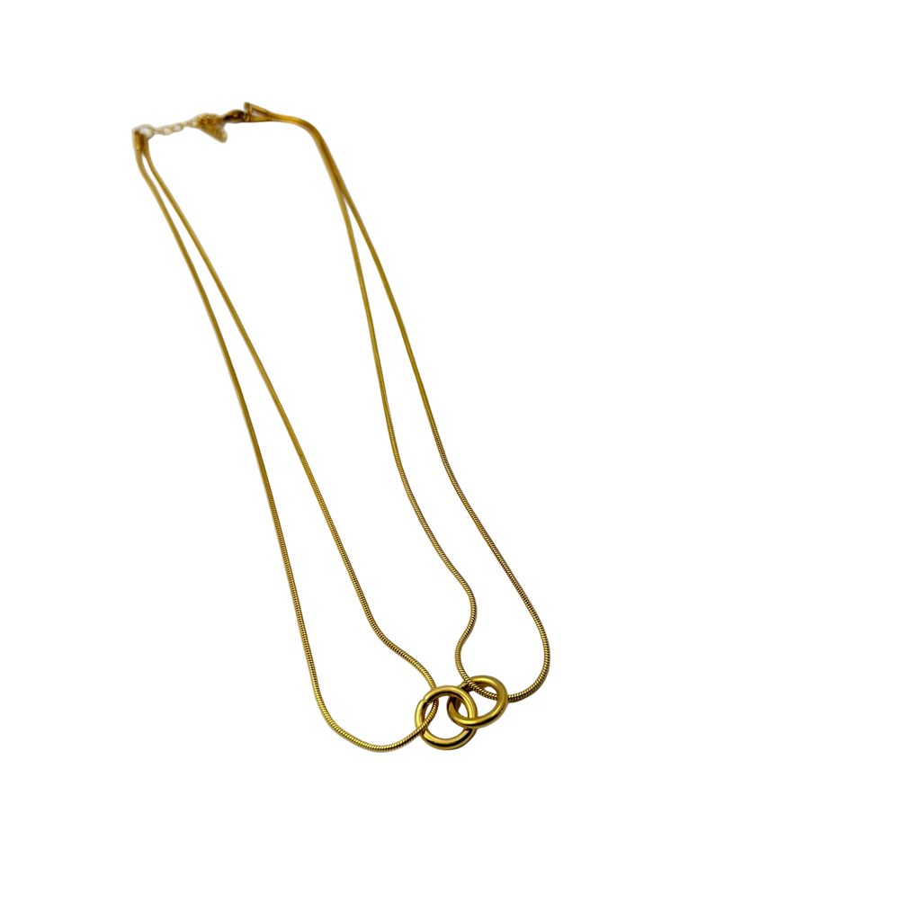Interlocked Rings Gold Necklace
