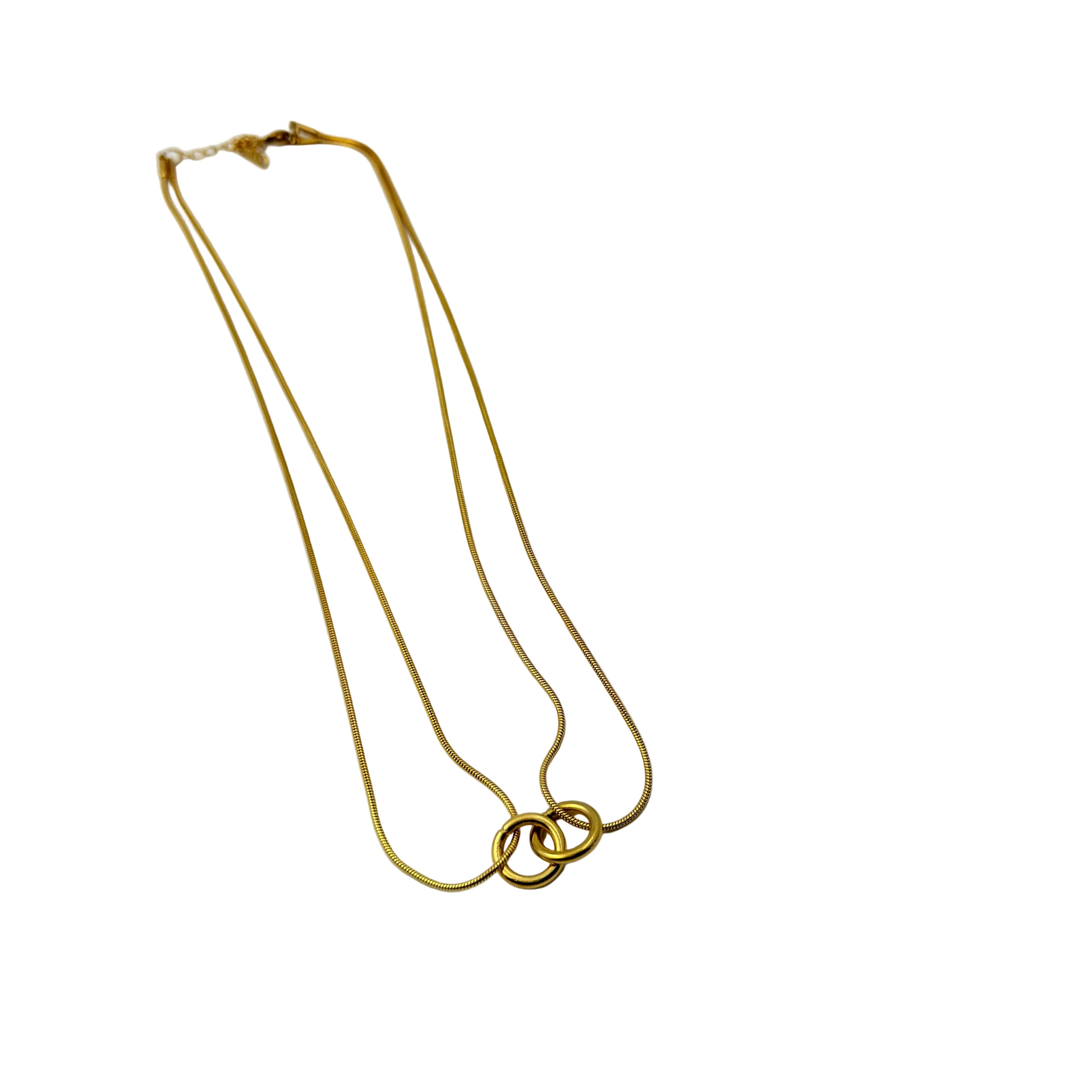 Interlocked Rings Gold Necklace