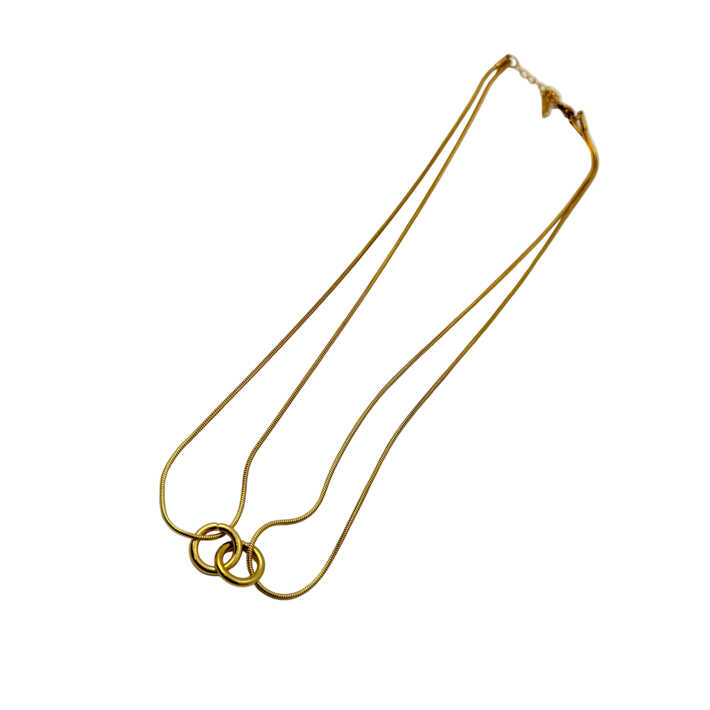 Interlocked Rings Gold Necklace