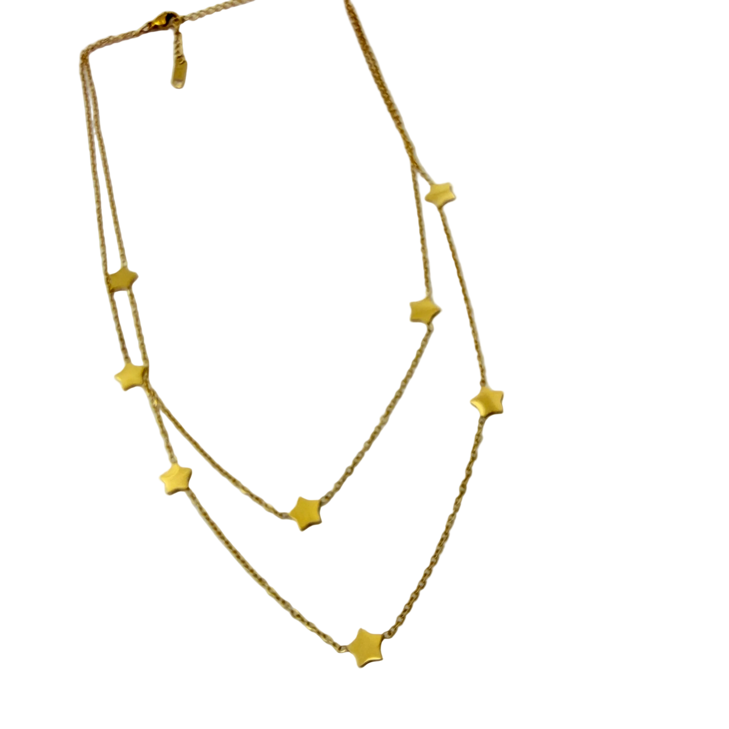 Layered Star Charm Gold Necklace
