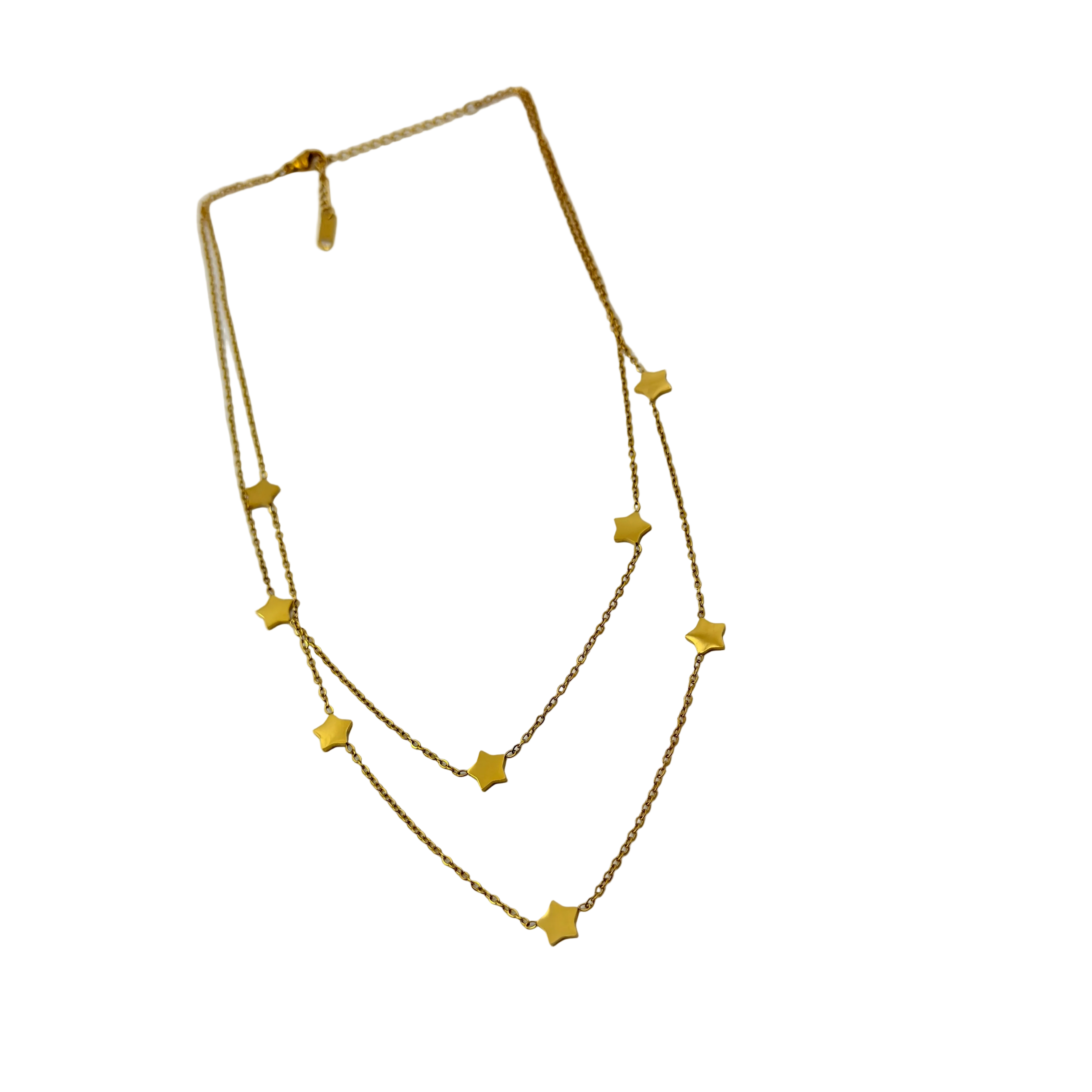 Layered Star Charm Gold Necklace