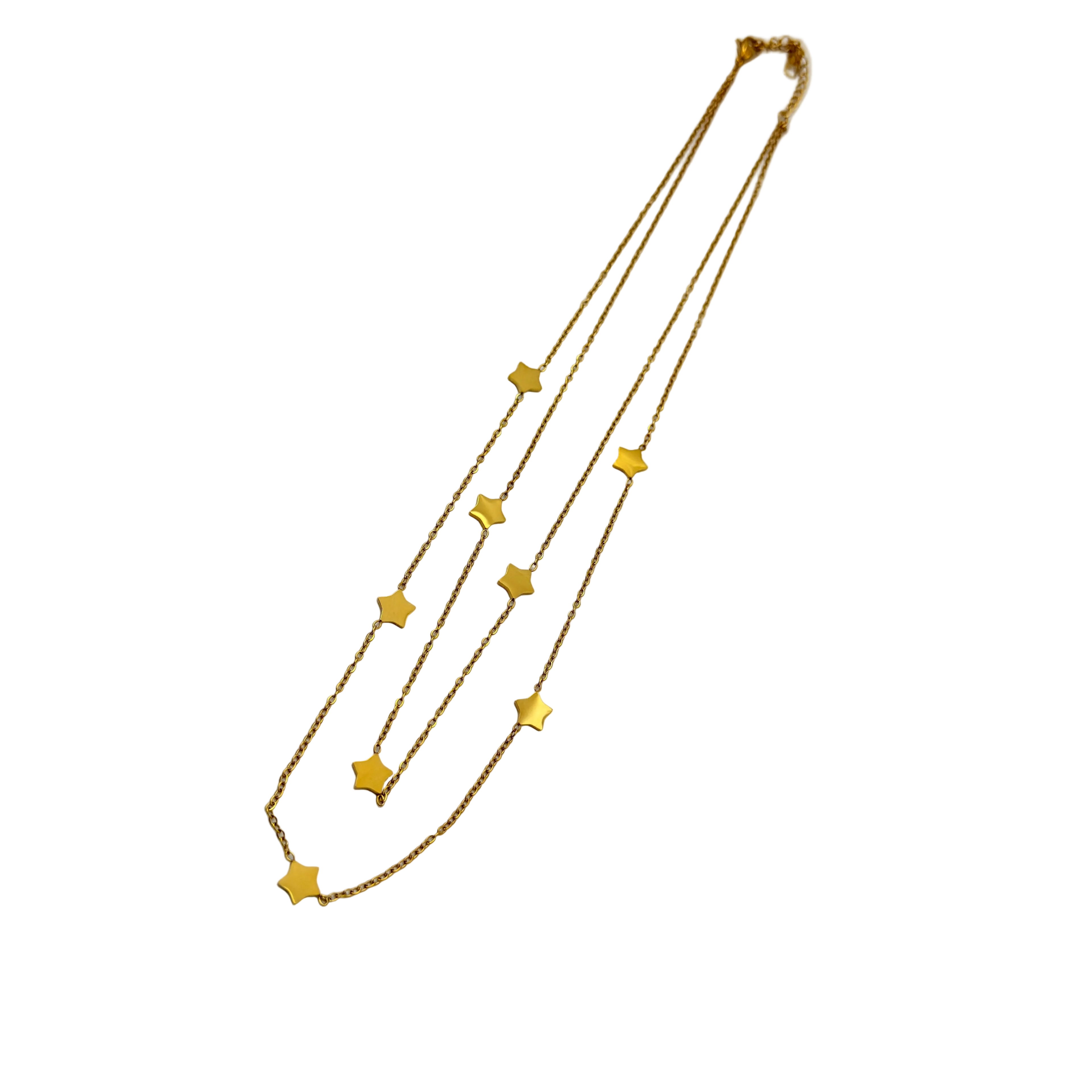 Layered Star Charm Gold Necklace