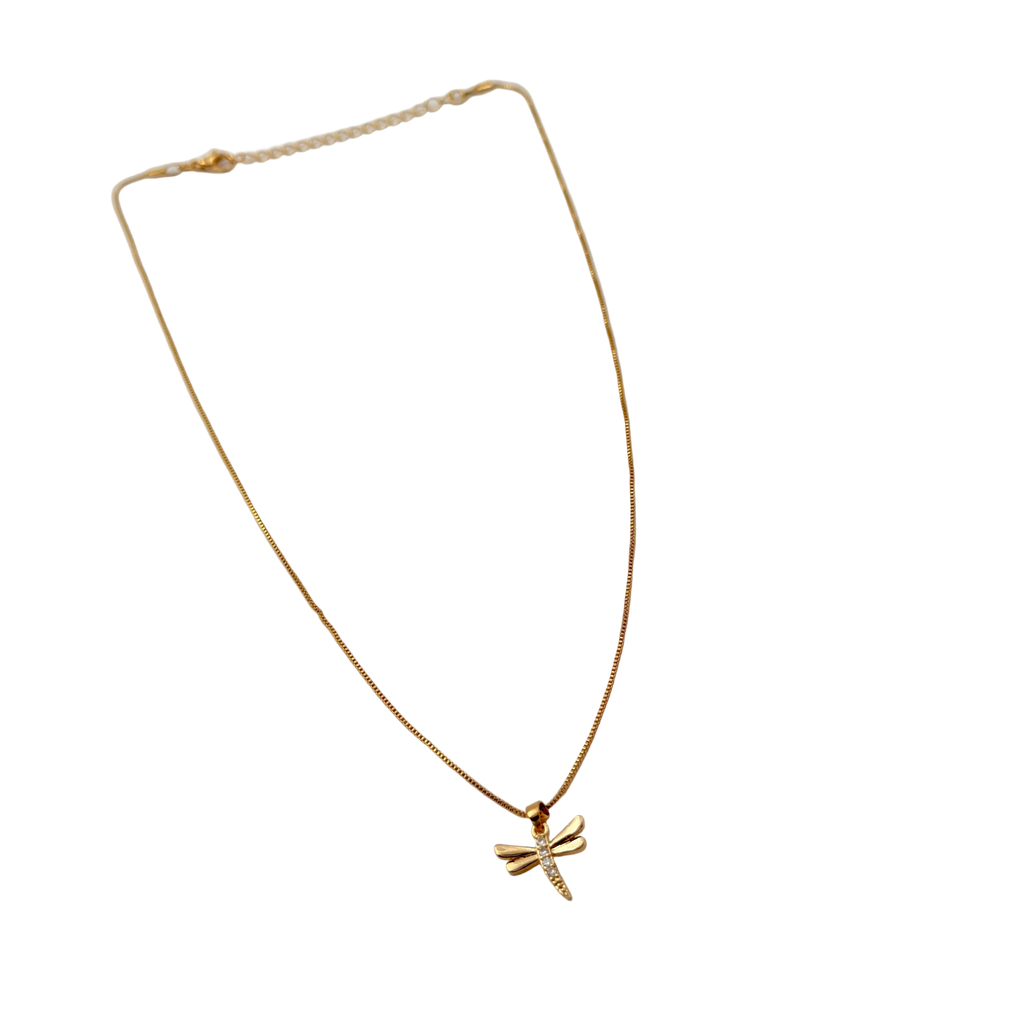 Minimal Dragonfly Gold Necklace