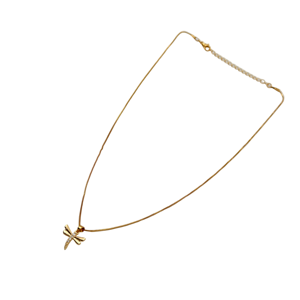 Minimal Dragonfly Gold Necklace
