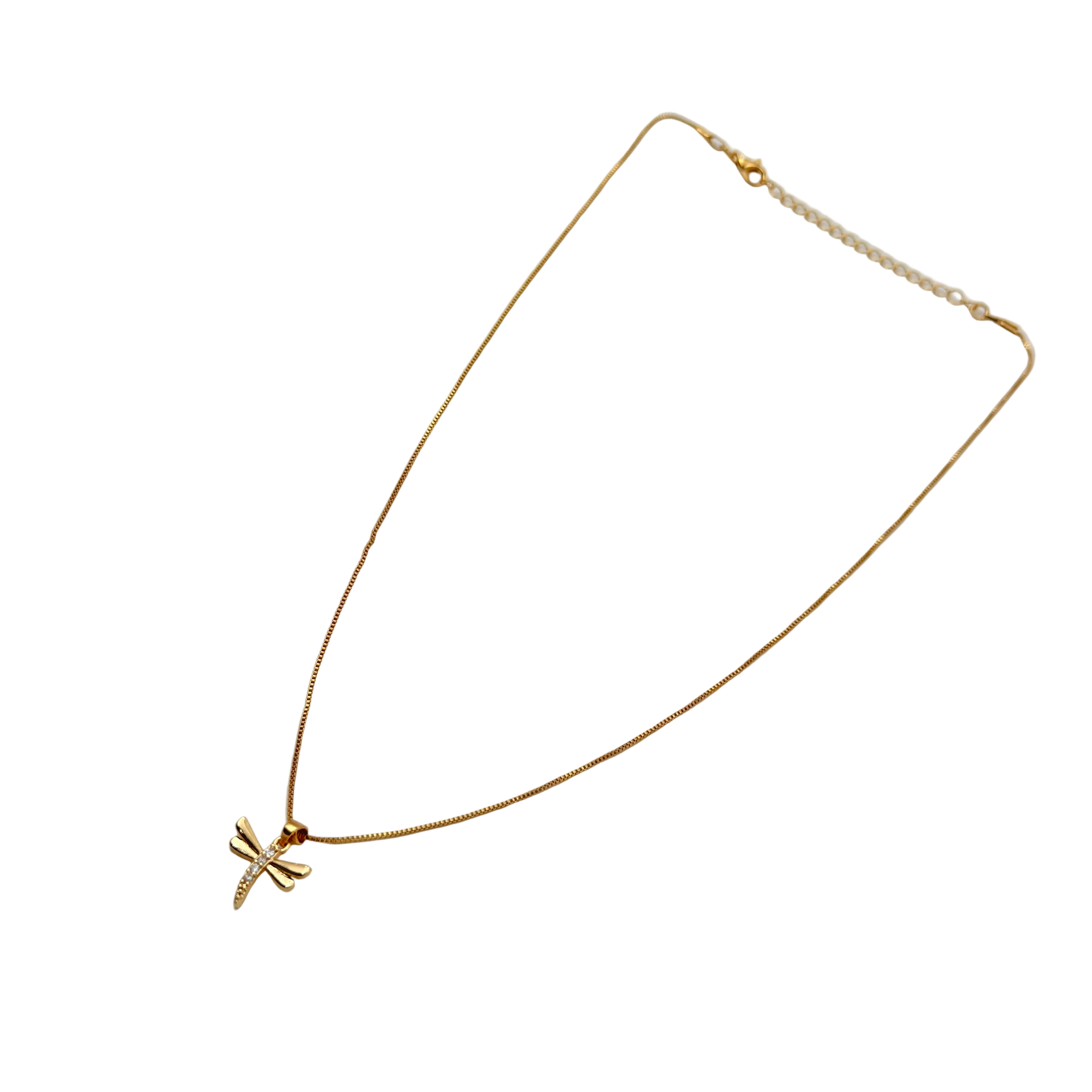 Minimal Dragonfly Gold Necklace