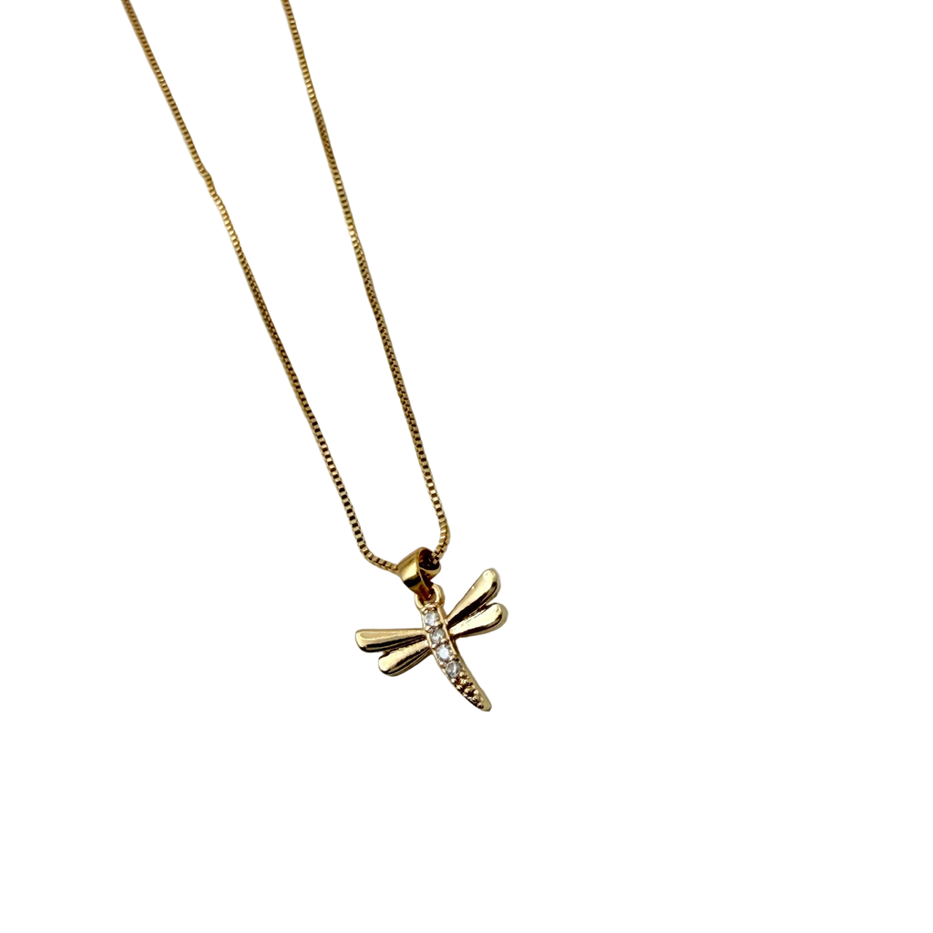 Minimal Dragonfly Gold Necklace