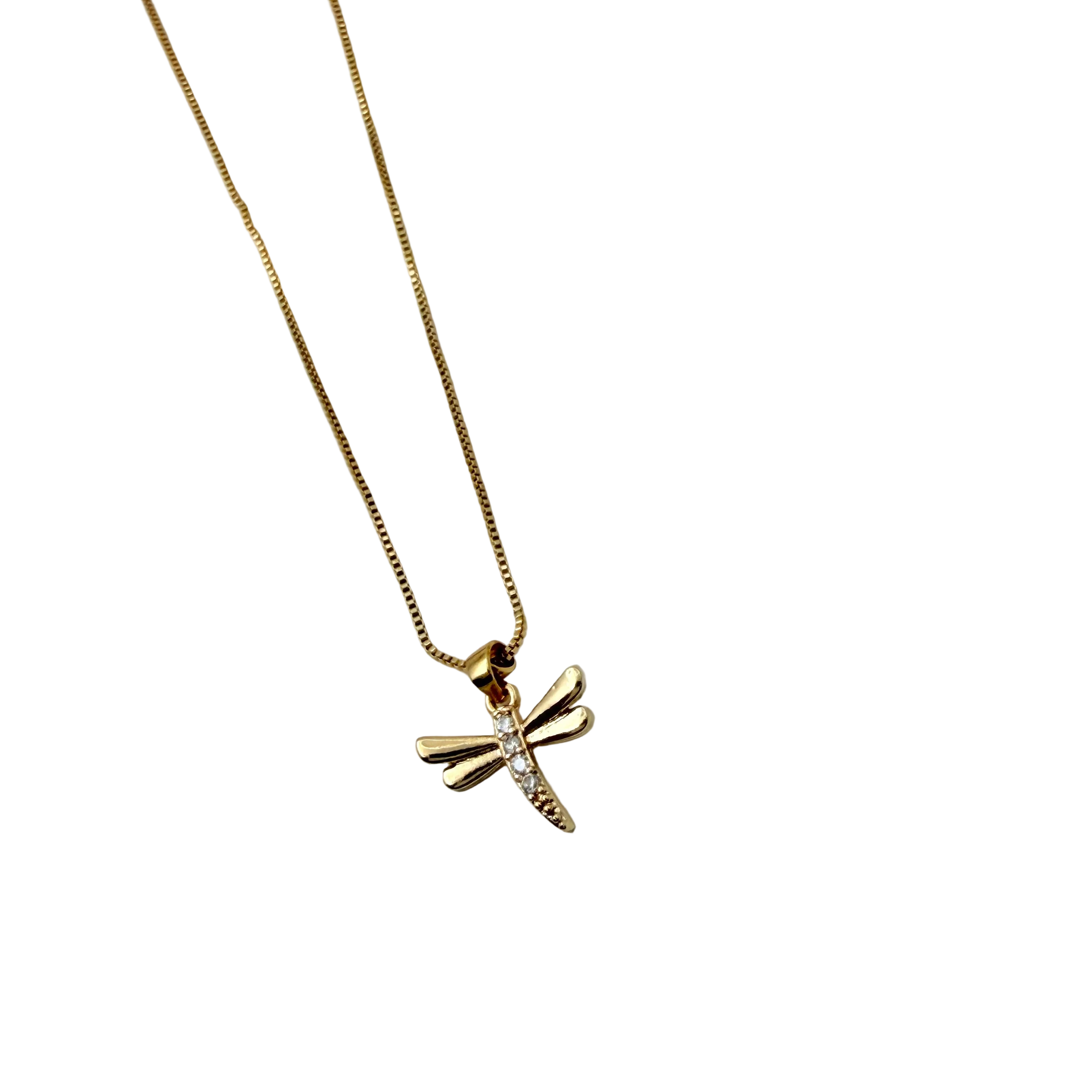 Minimal Dragonfly Gold Necklace