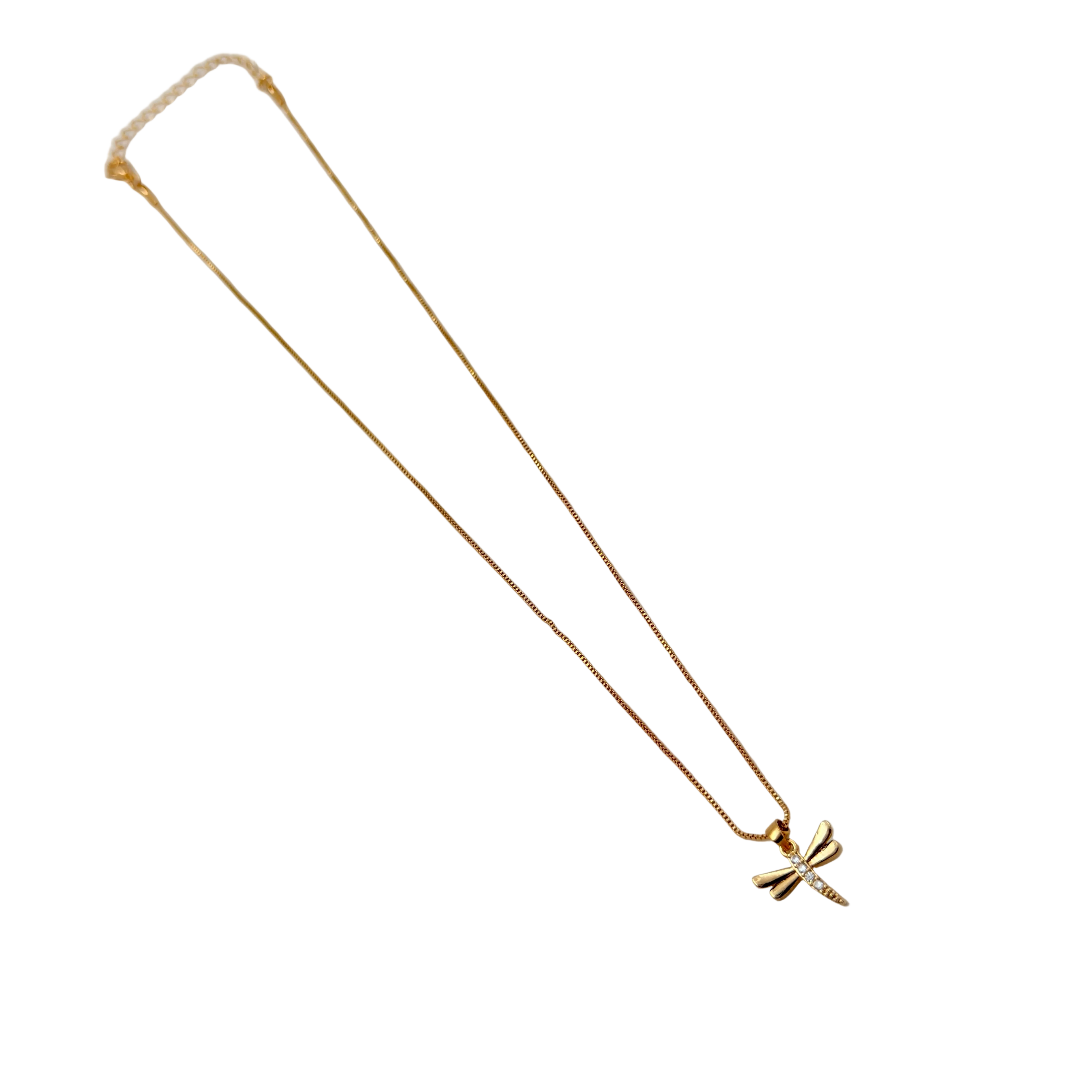 Minimal Dragonfly Gold Necklace