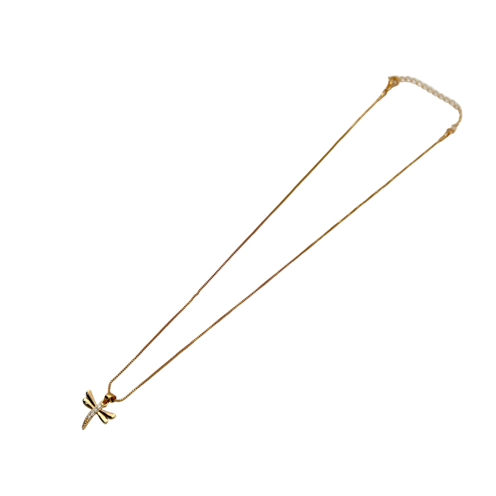 Minimal Dragonfly Gold Necklace