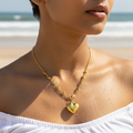 Golden Heart Cascade Necklace