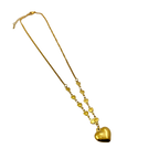 Golden Heart Cascade Necklace