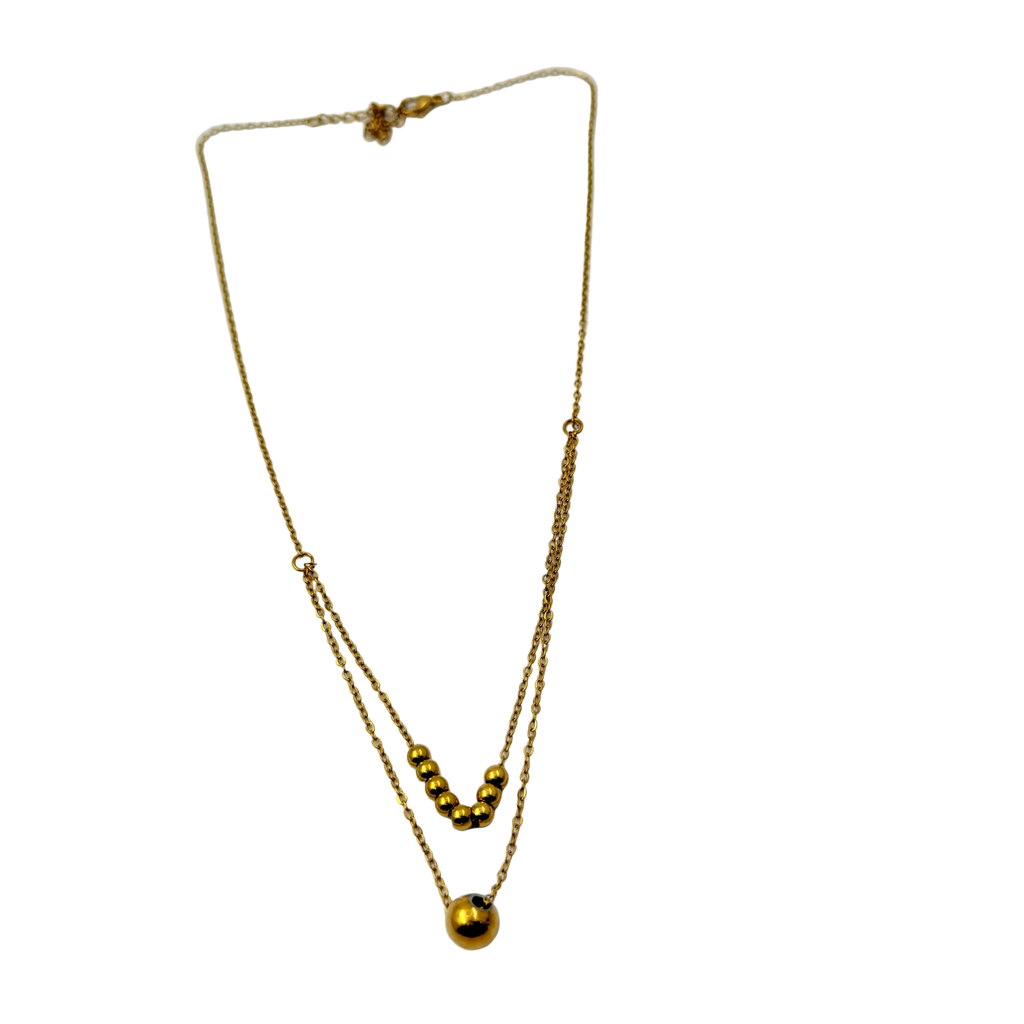 Golden Orbit Layered Necklace