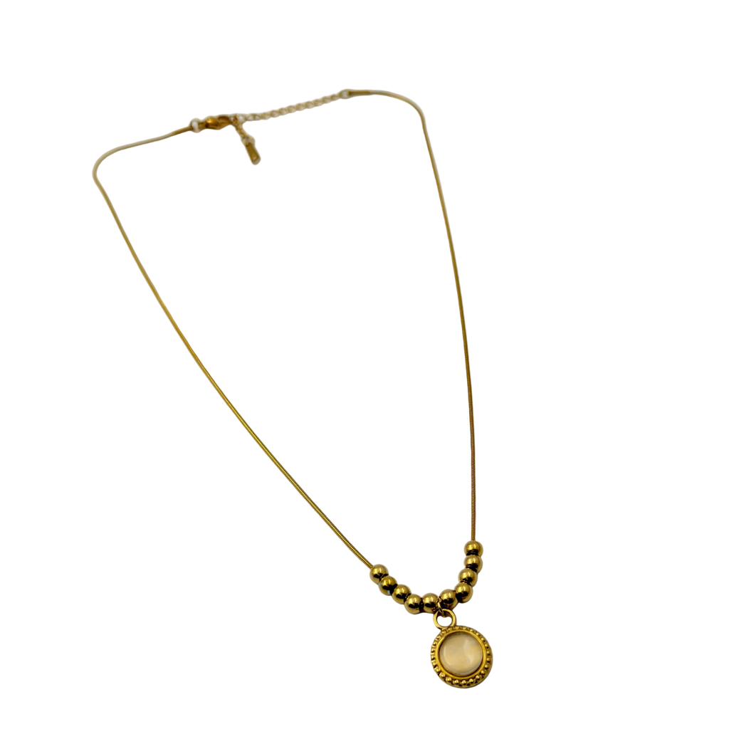 Golden Halo Bead Necklace