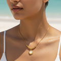 Golden Halo Bead Necklace