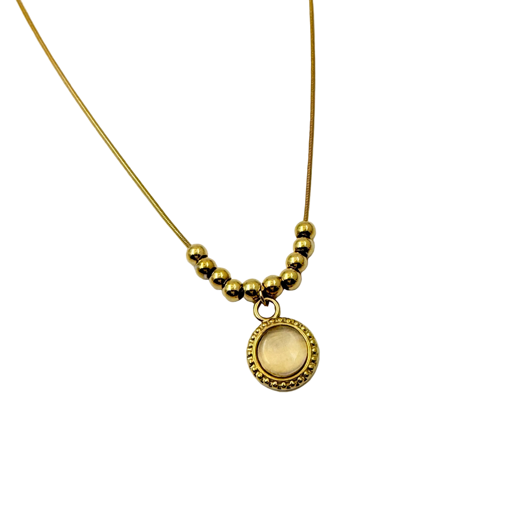 Golden Halo Bead Necklace