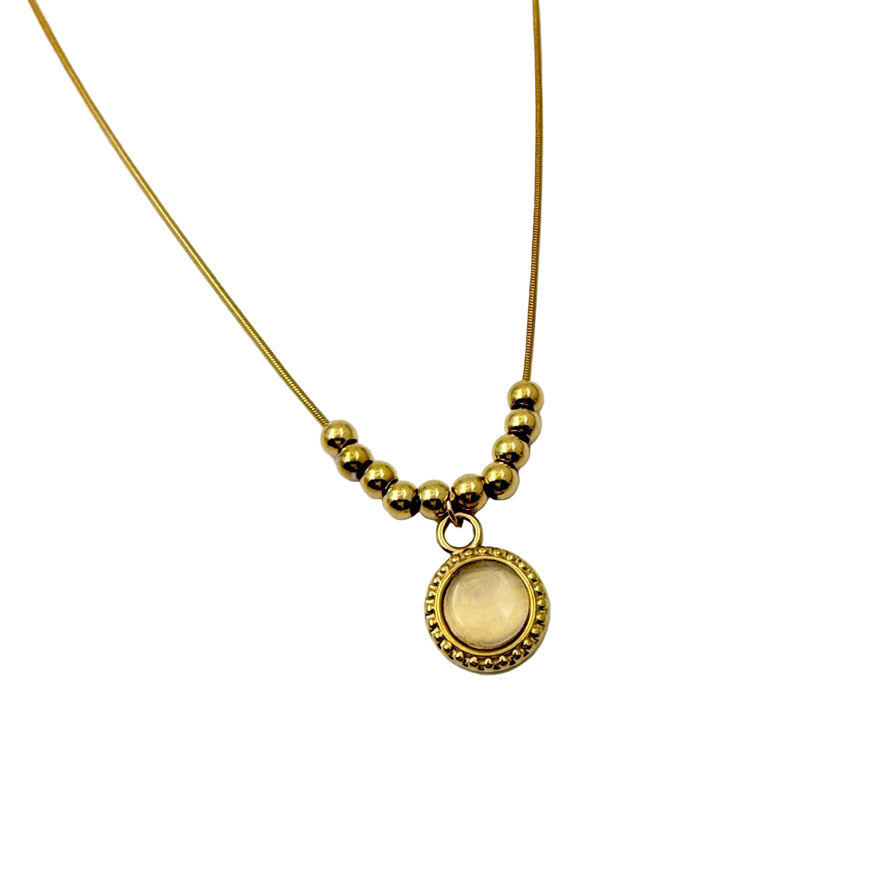 Golden Halo Bead Necklace