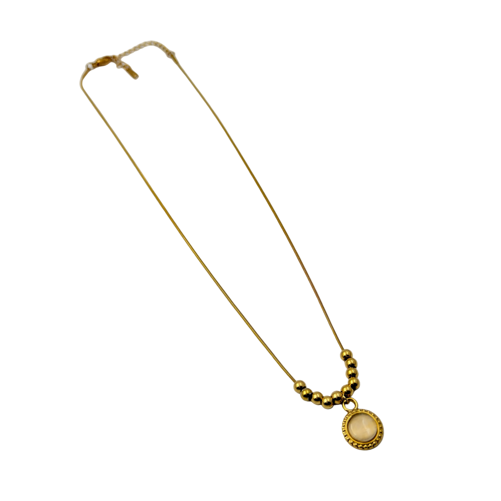 Golden Halo Bead Necklace