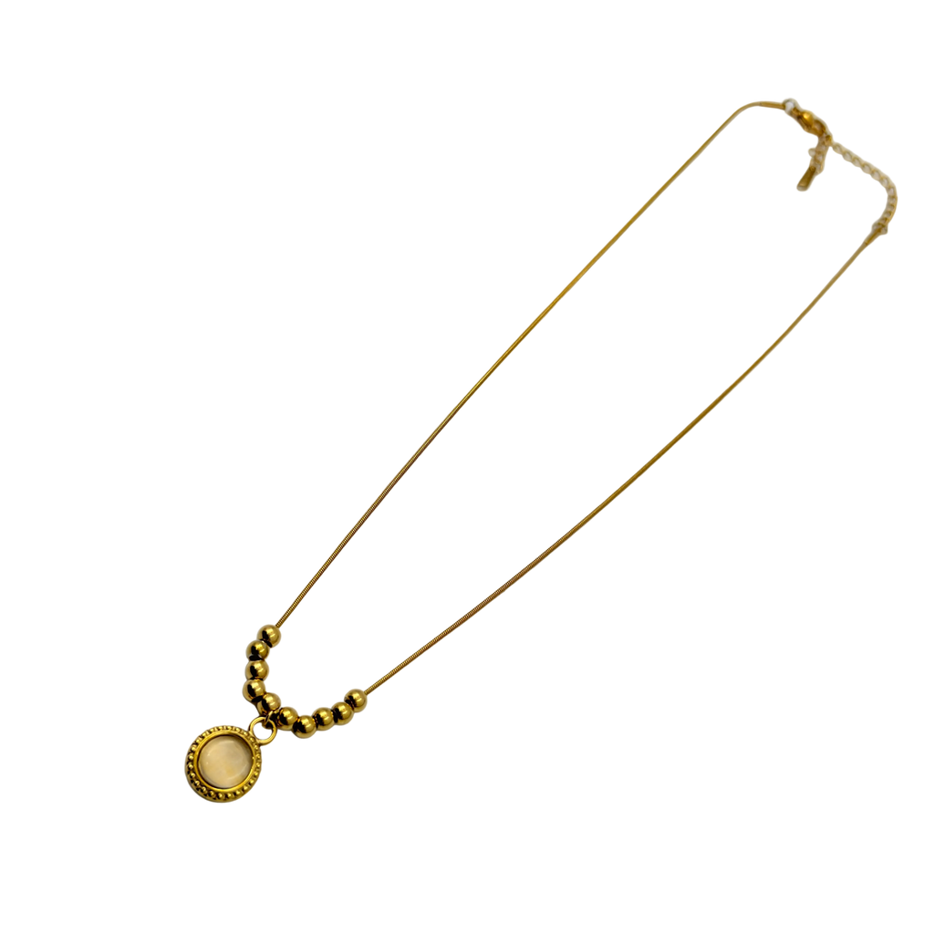 Golden Halo Bead Necklace