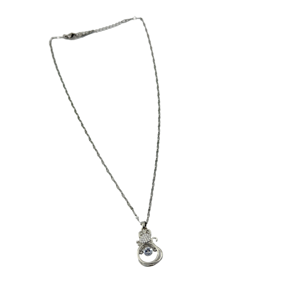 Crystal Kitty Charm Necklace