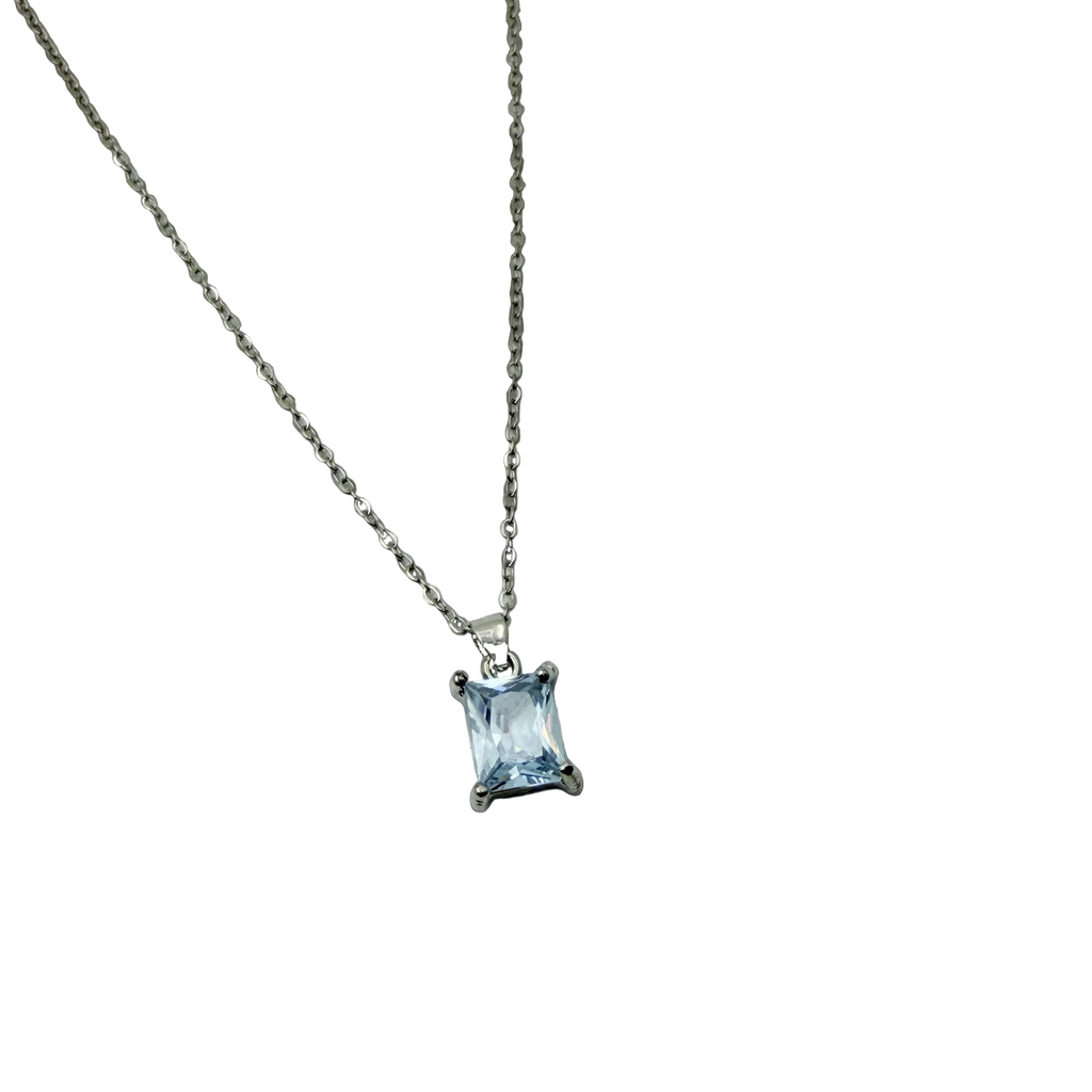 Radiant Emerald-Cut Crystal Necklace