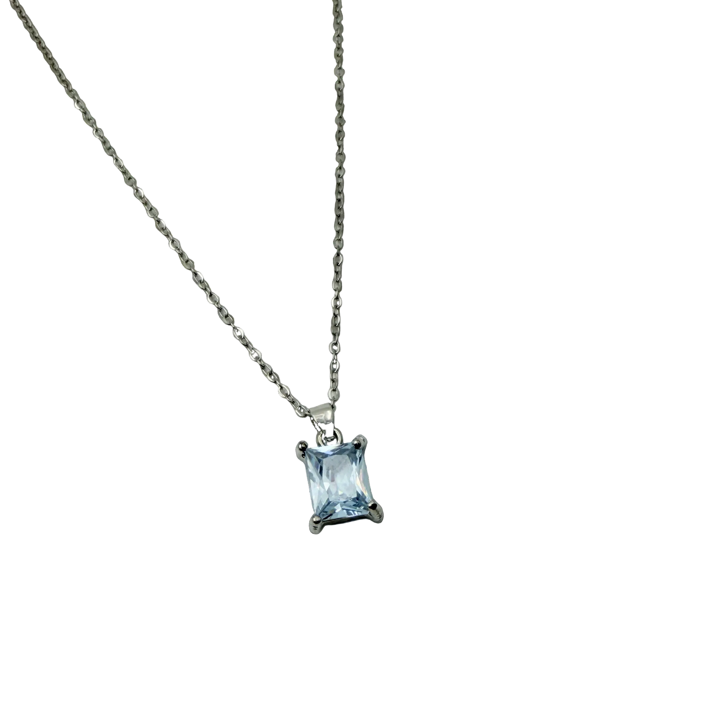 Radiant Emerald-Cut Crystal Necklace