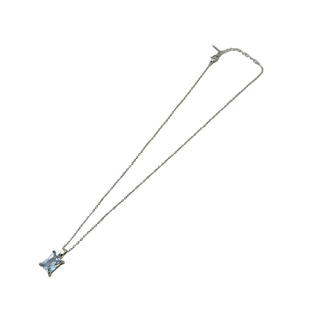 Radiant Emerald-Cut Crystal Necklace