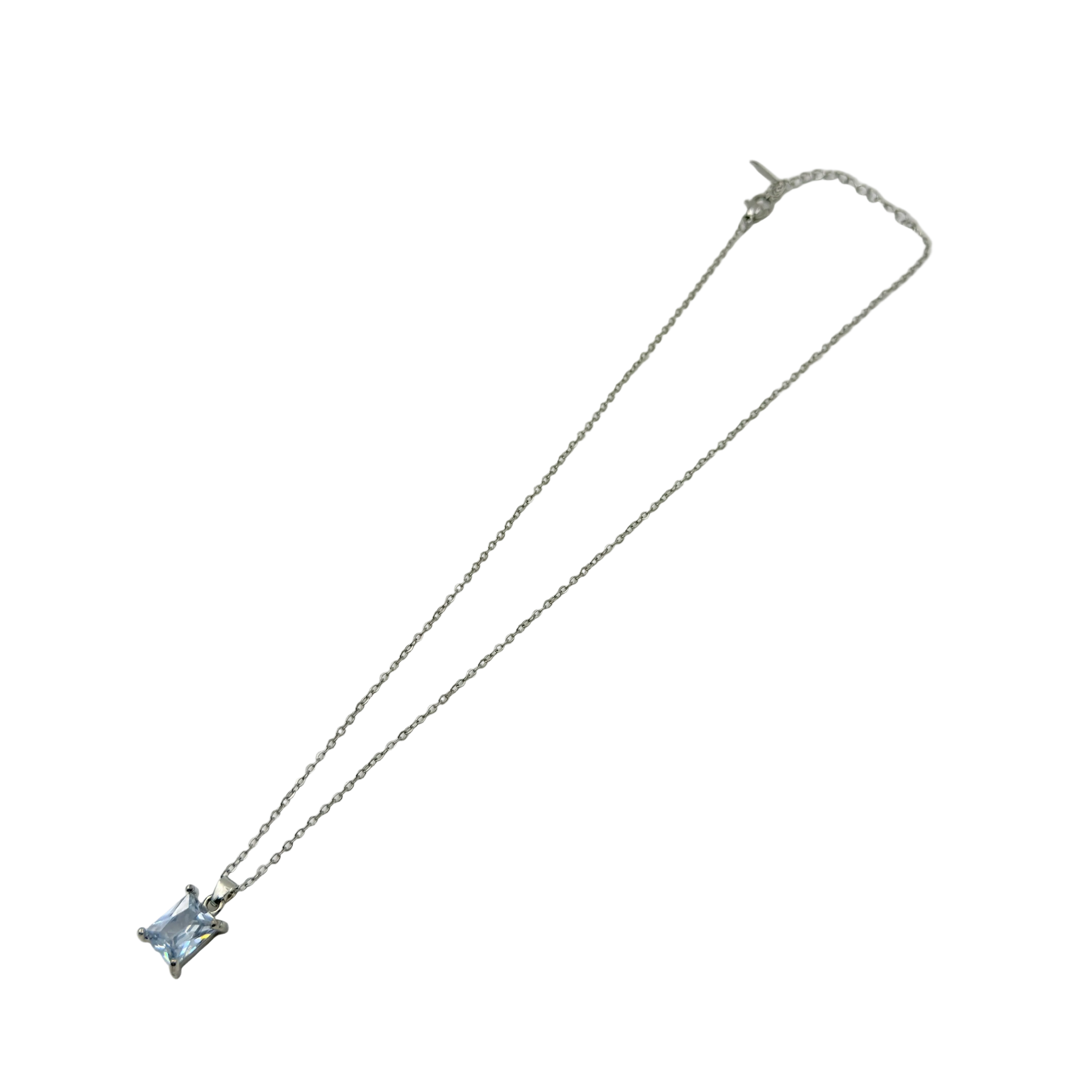 Radiant Emerald-Cut Crystal Necklace