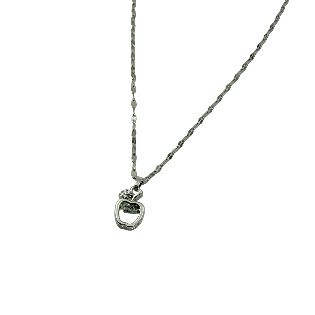 Crystal Apple Charm Necklace