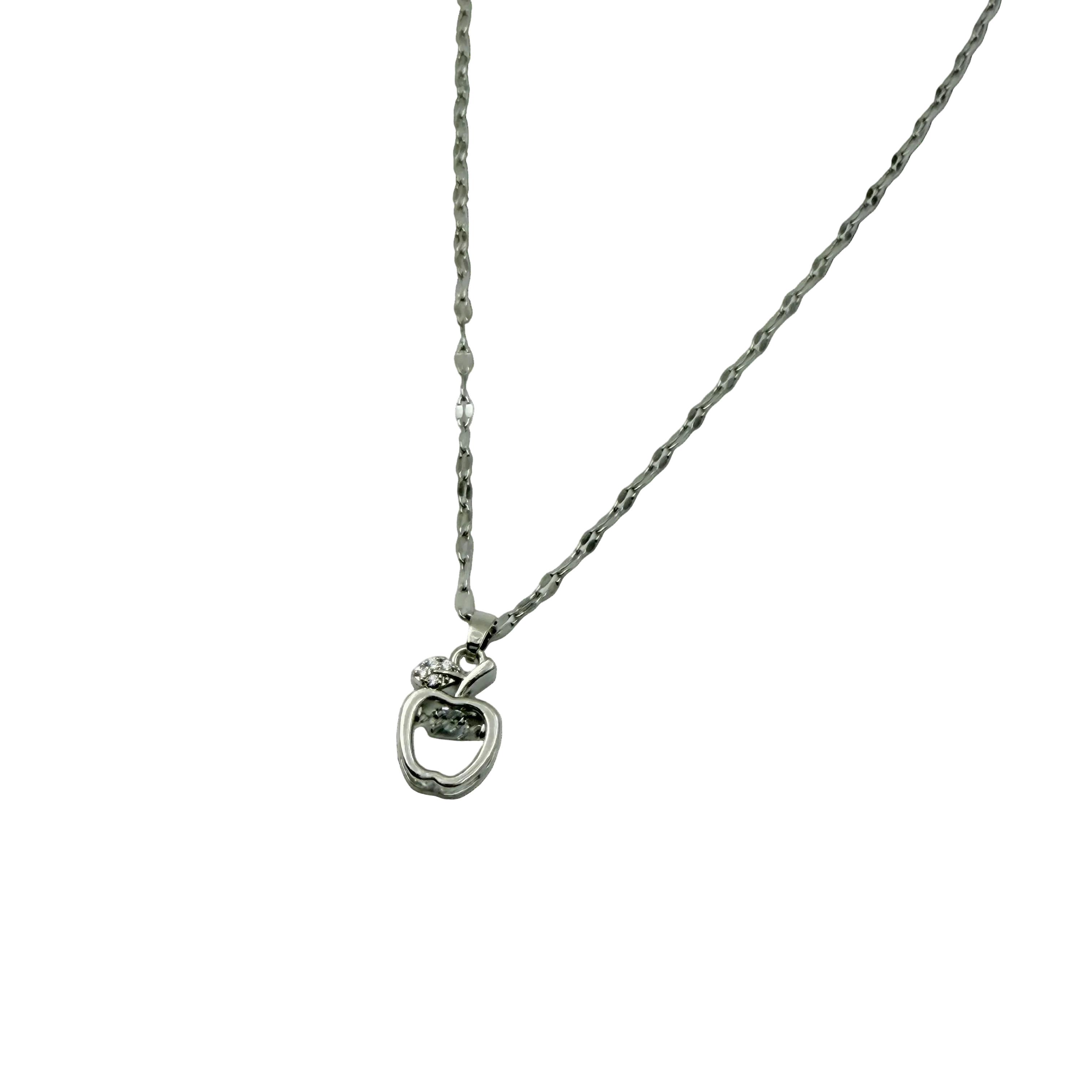 Crystal Apple Charm Necklace
