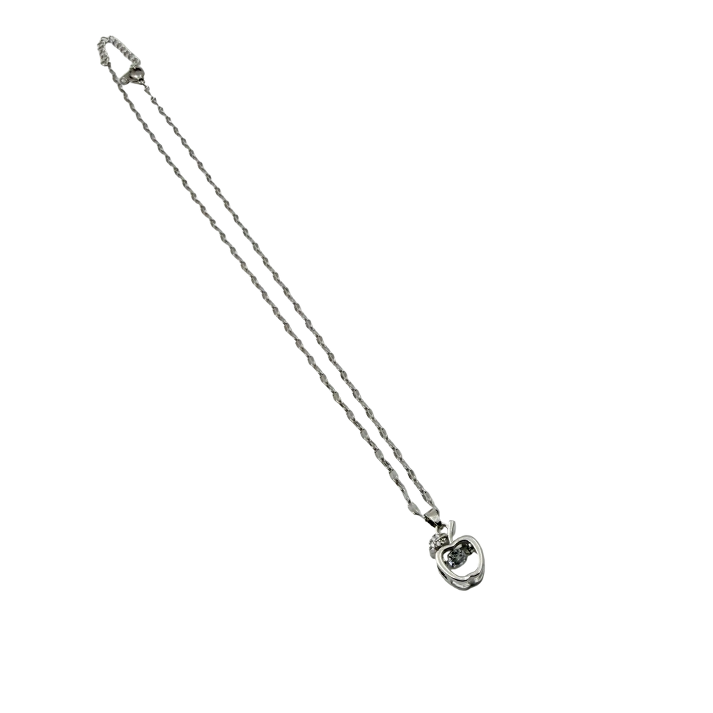 Crystal Apple Charm Necklace