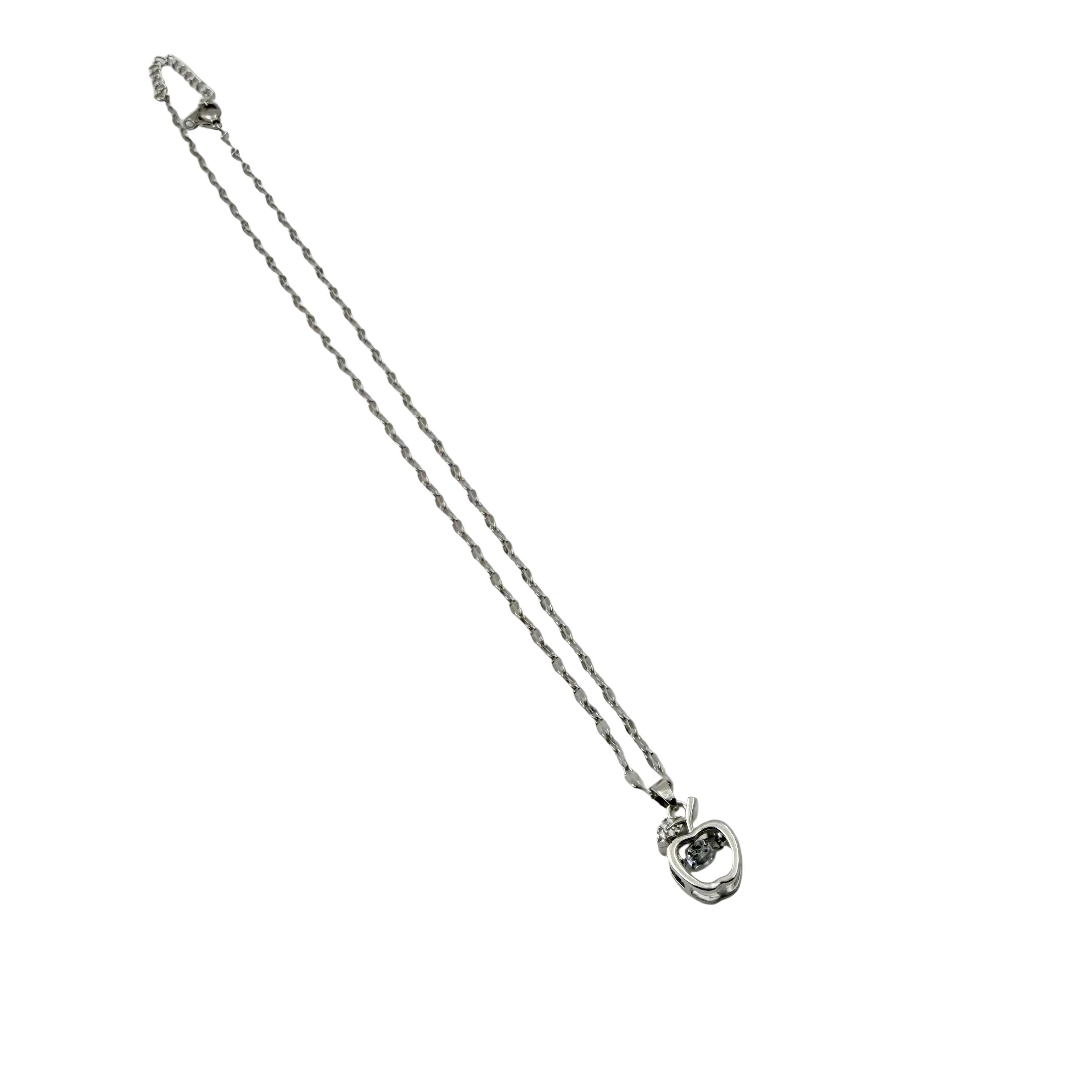 Crystal Apple Charm Necklace