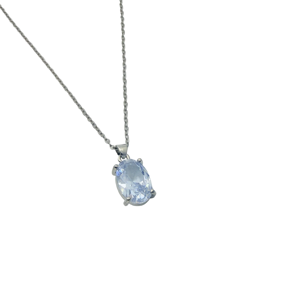 Aurora Oval Solitaire Necklace