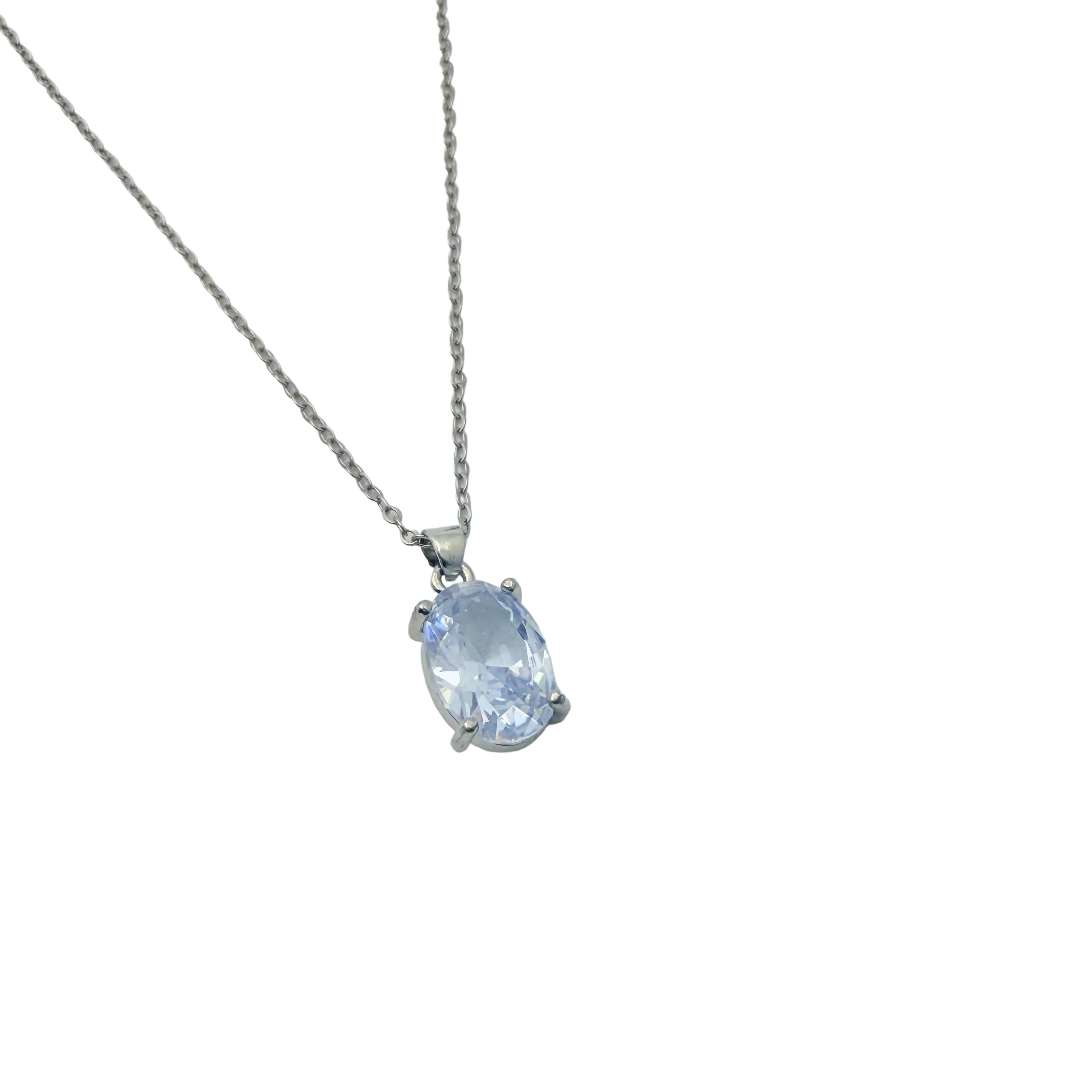 Aurora Oval Solitaire Necklace