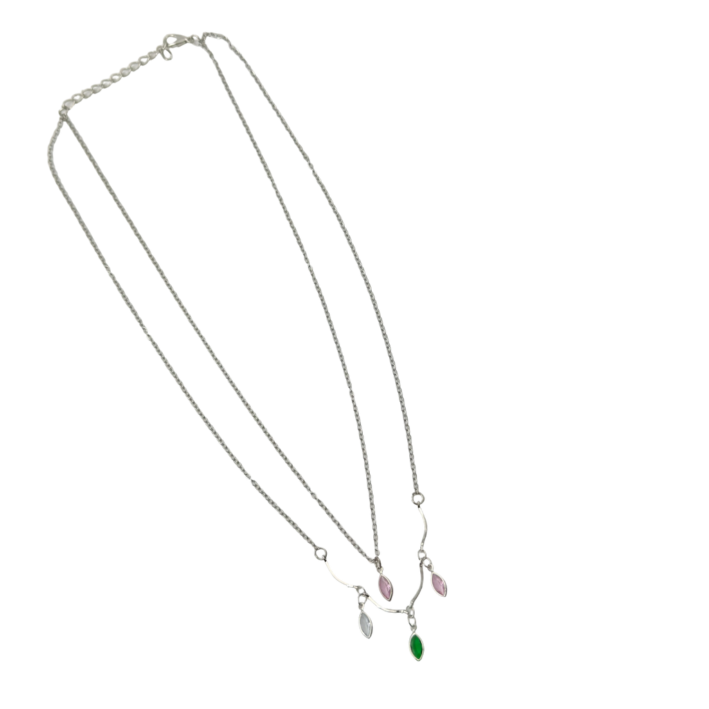 Pastel Leaf Layered Necklace