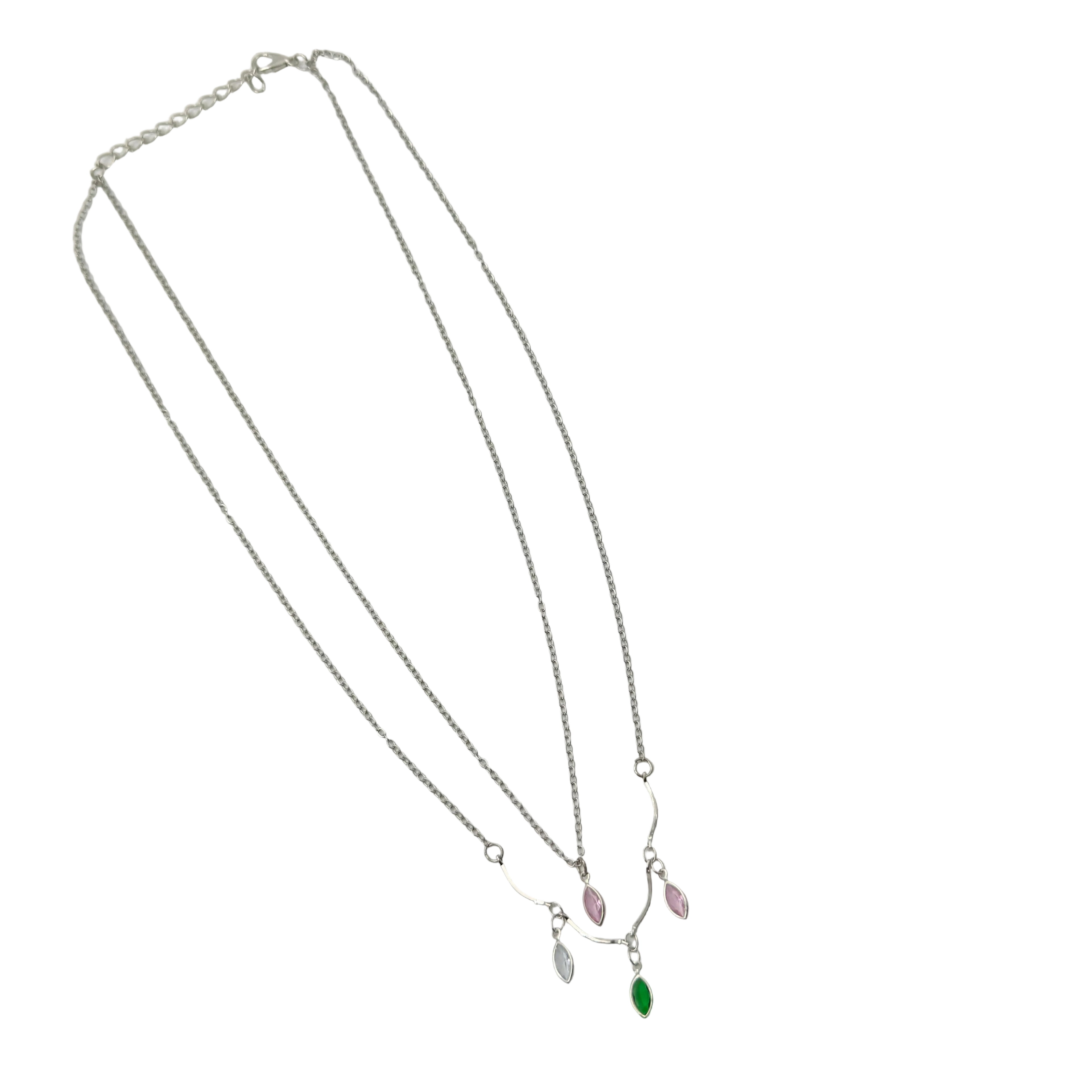 Pastel Leaf Layered Necklace