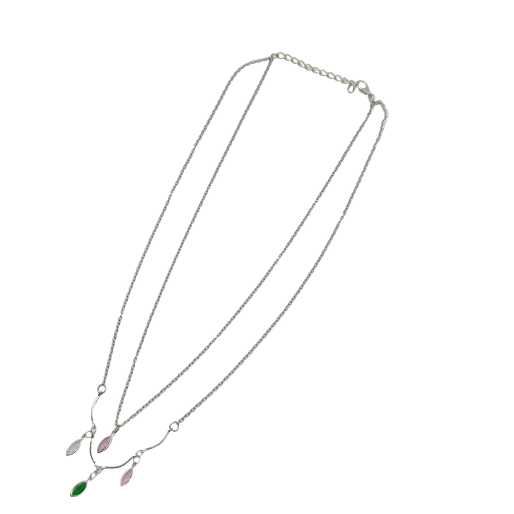 Pastel Leaf Layered Necklace