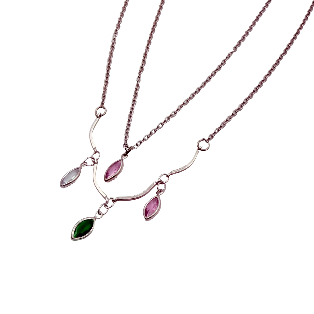 Pastel Leaf Layered Necklace