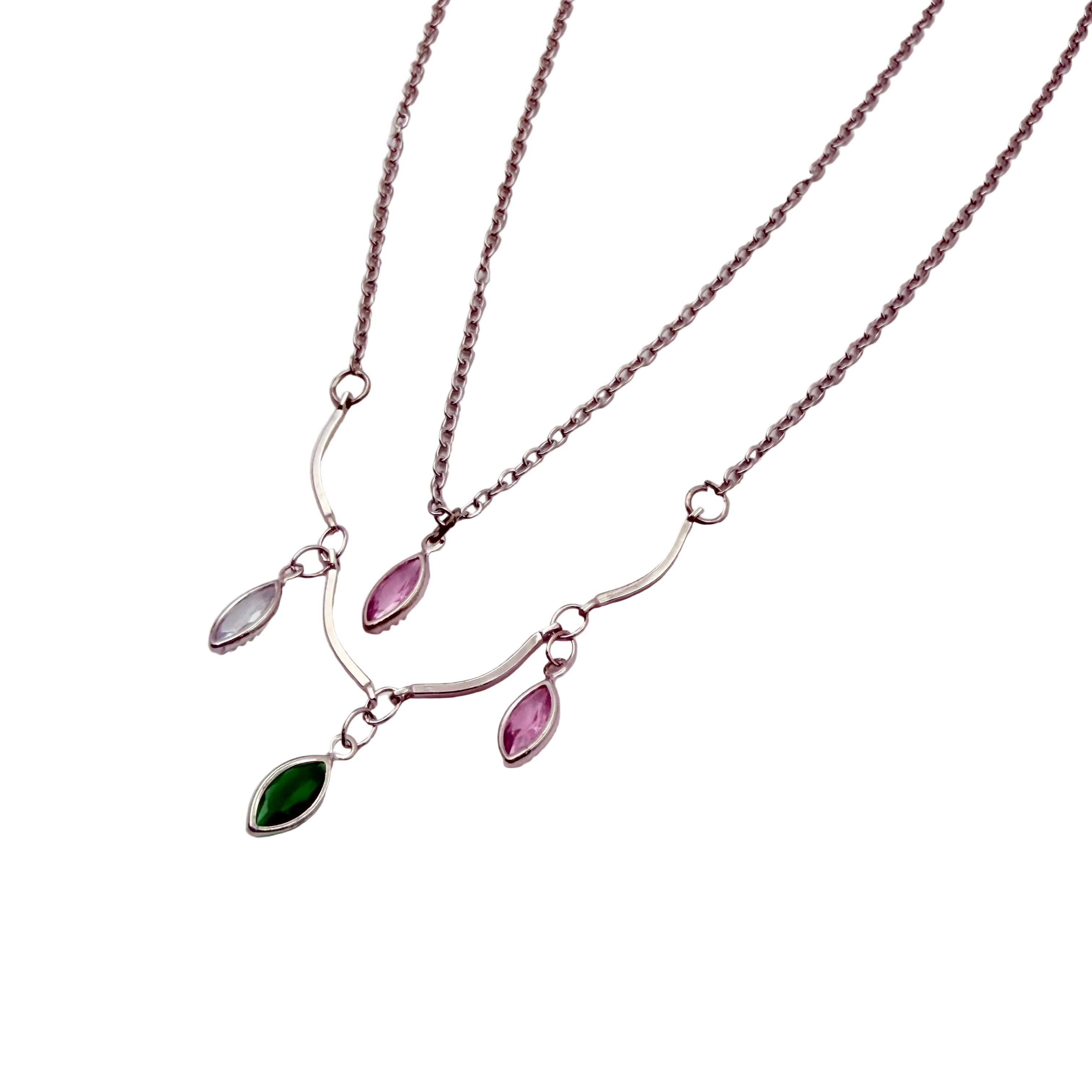 Pastel Leaf Layered Necklace