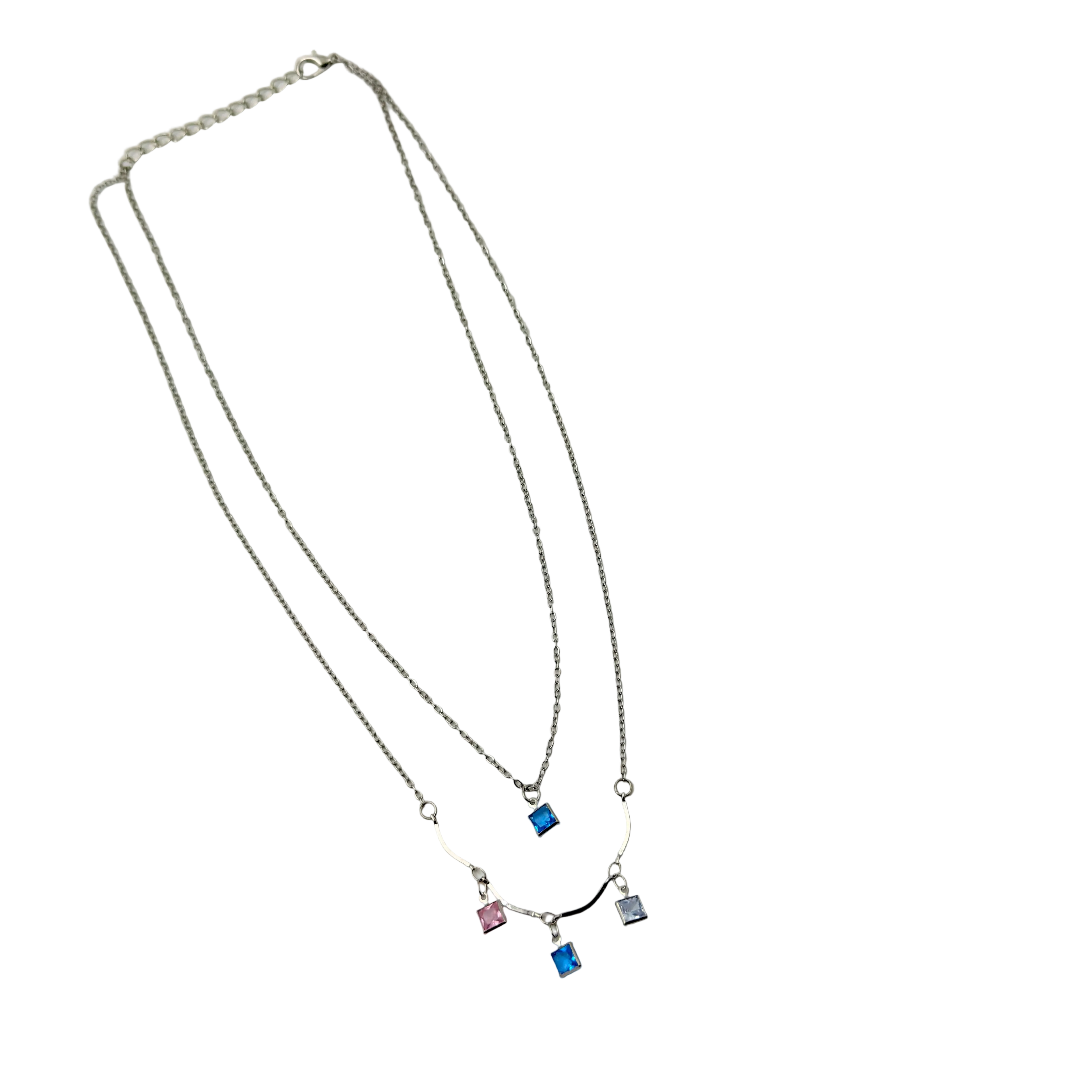 Pastel Crystal Layered Necklace