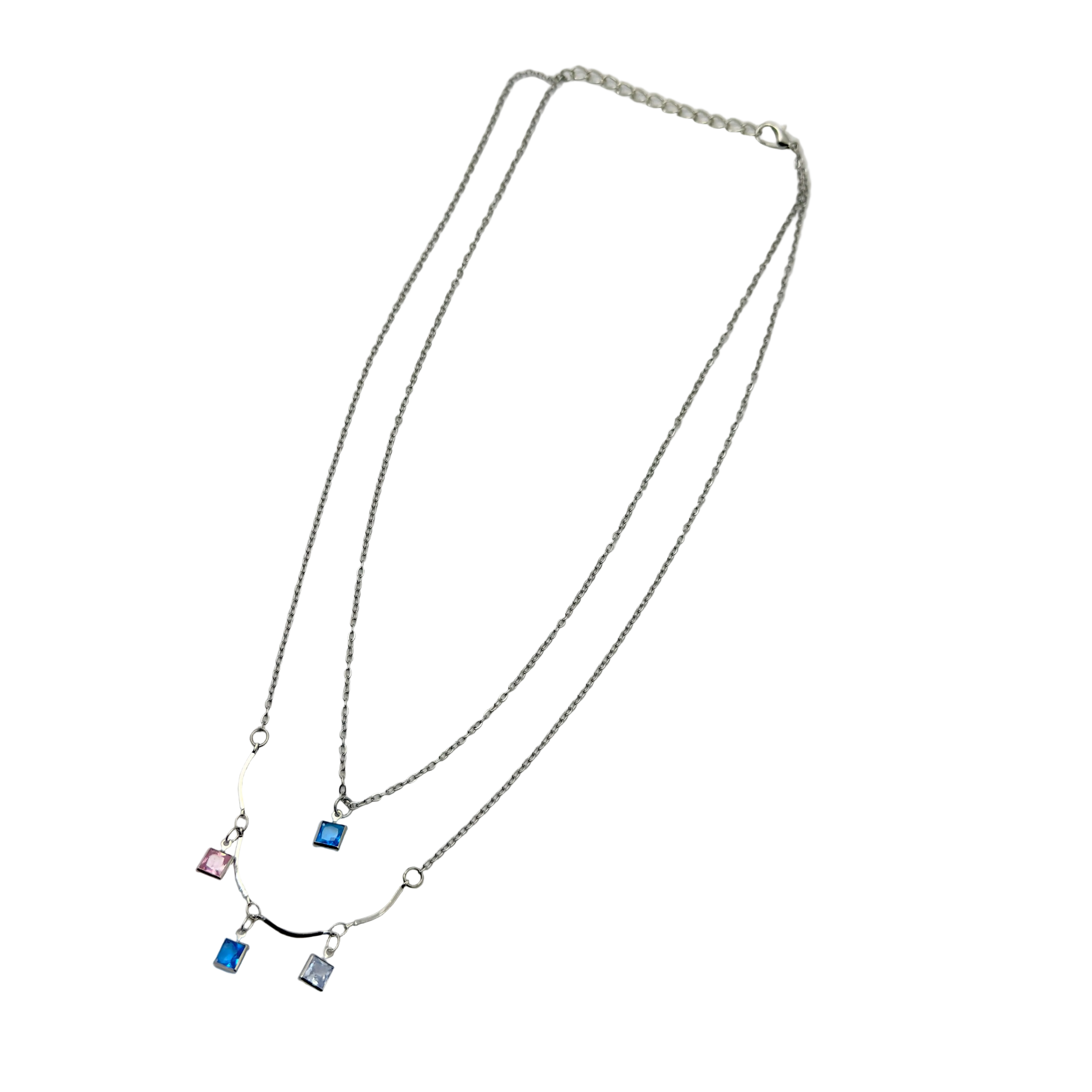 Pastel Crystal Layered Necklace