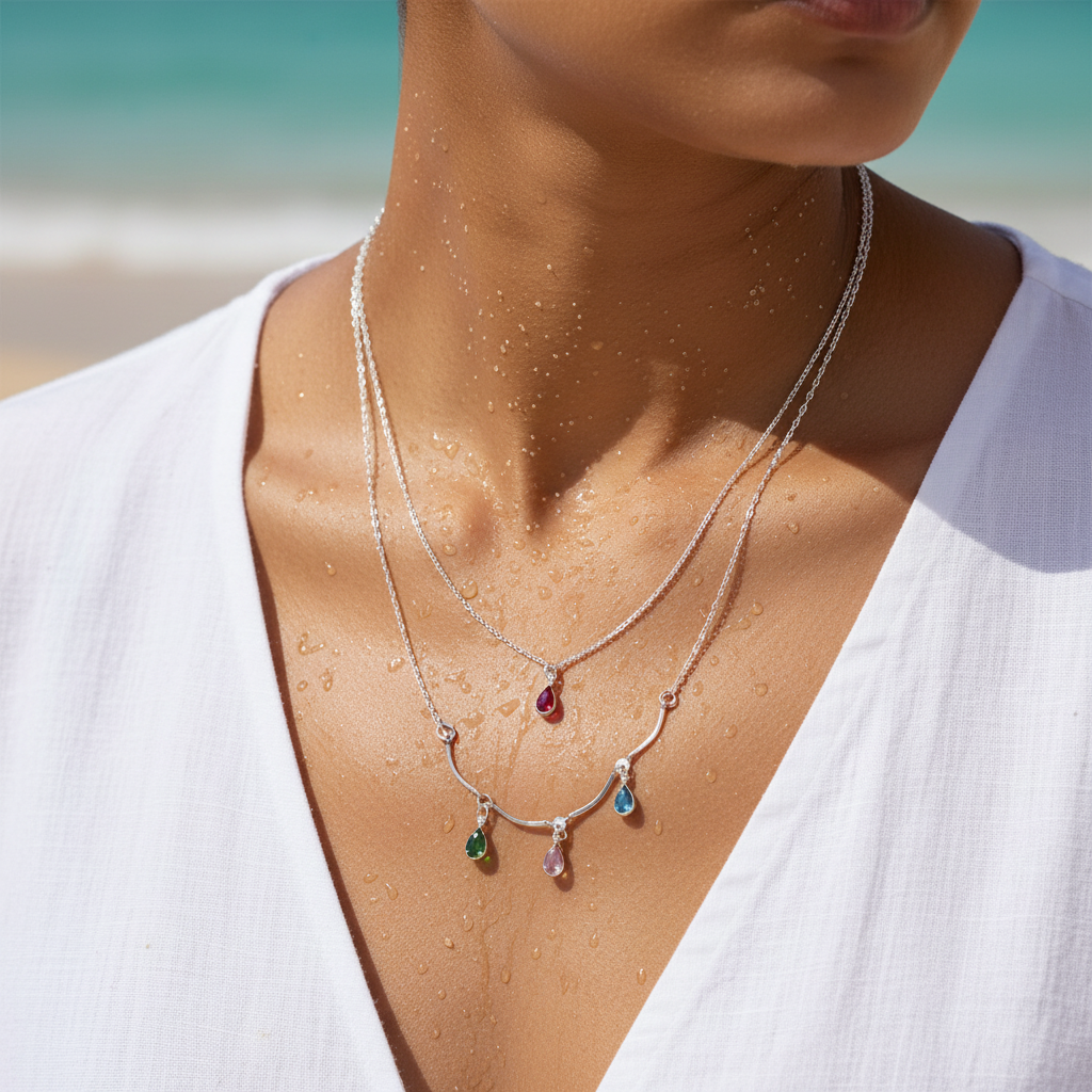 Pastel Drop Layered Necklace