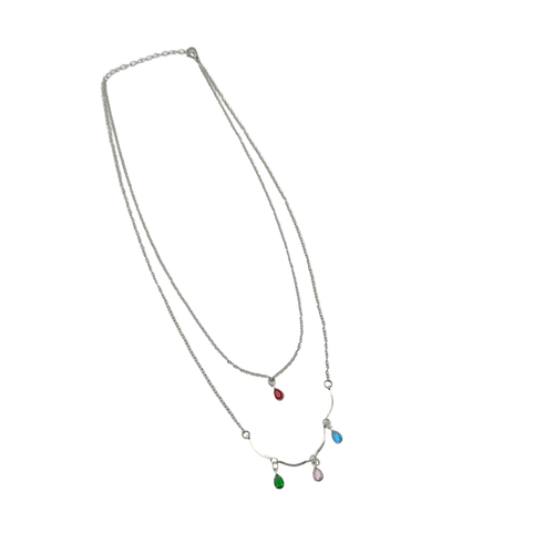 Pastel Drop Layered Necklace