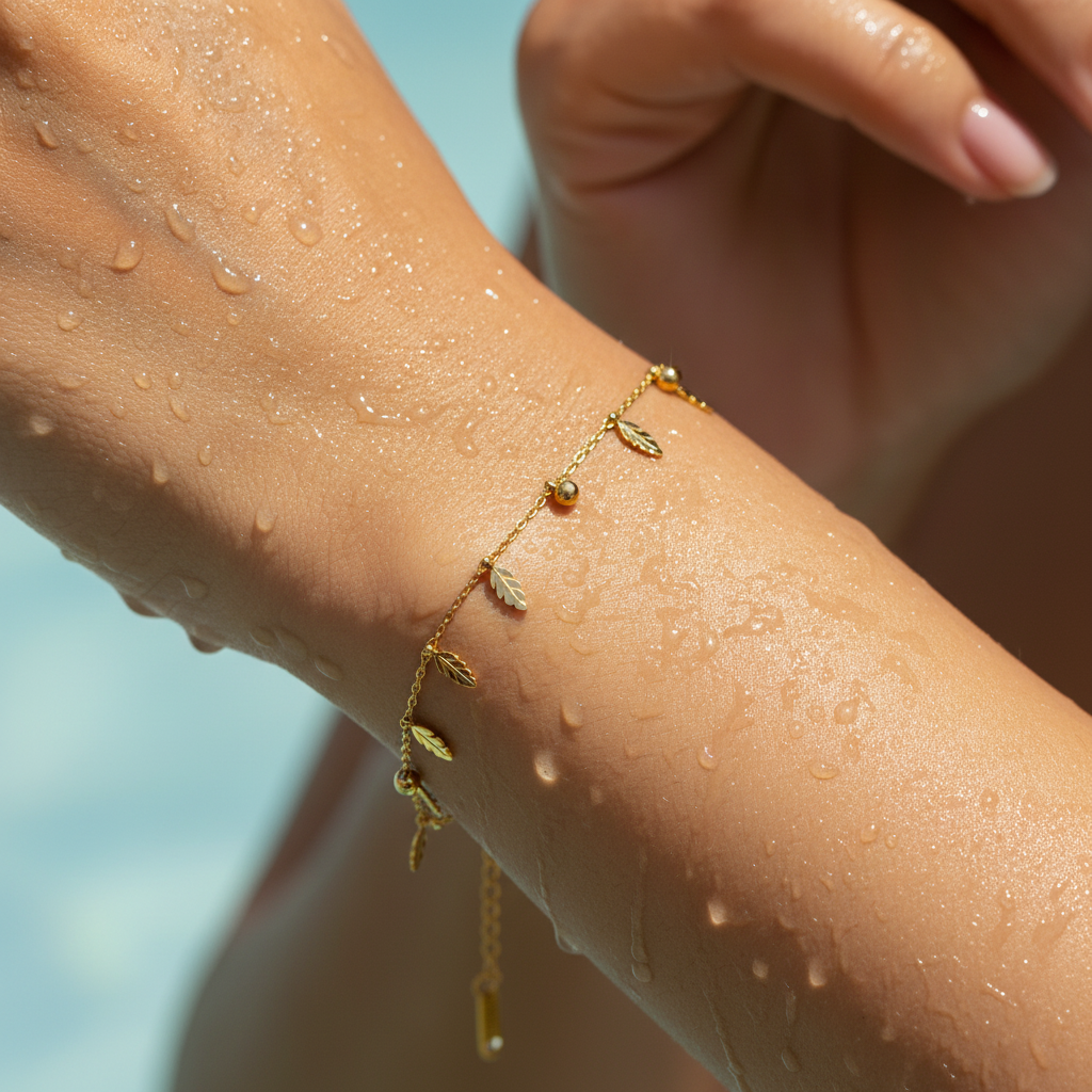 Golden Leaf Charm Bracelet