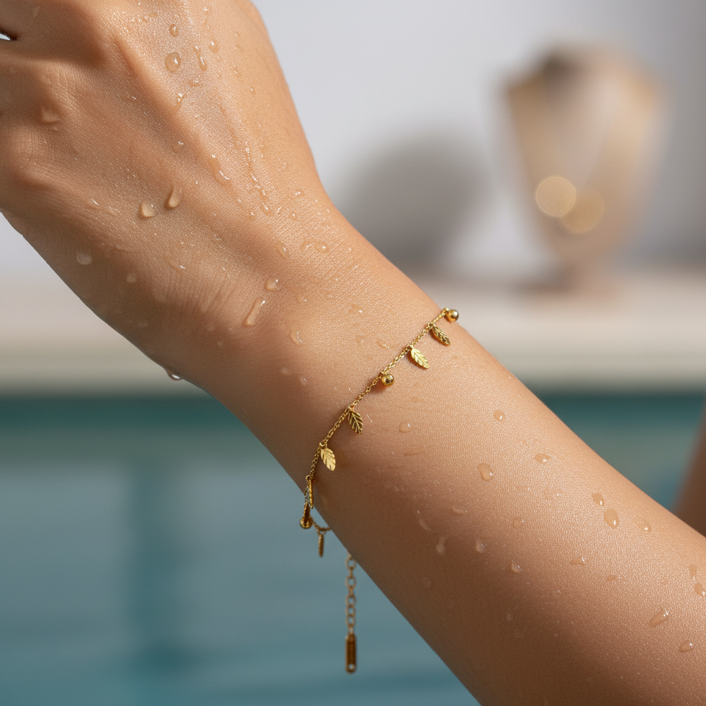 Golden Leaf Charm Bracelet