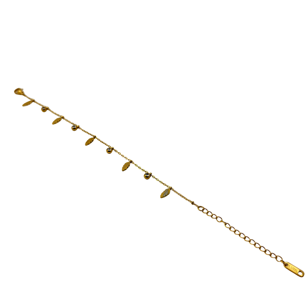 Golden Leaf Charm Bracelet